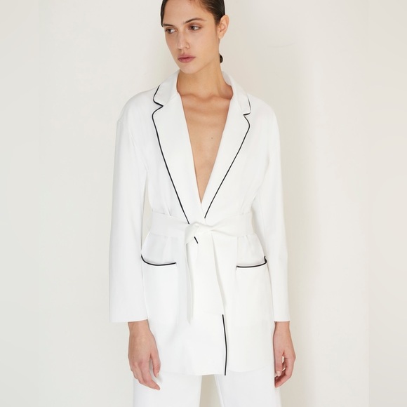 Chiara Boni Glaffy Waist Tie Blazer